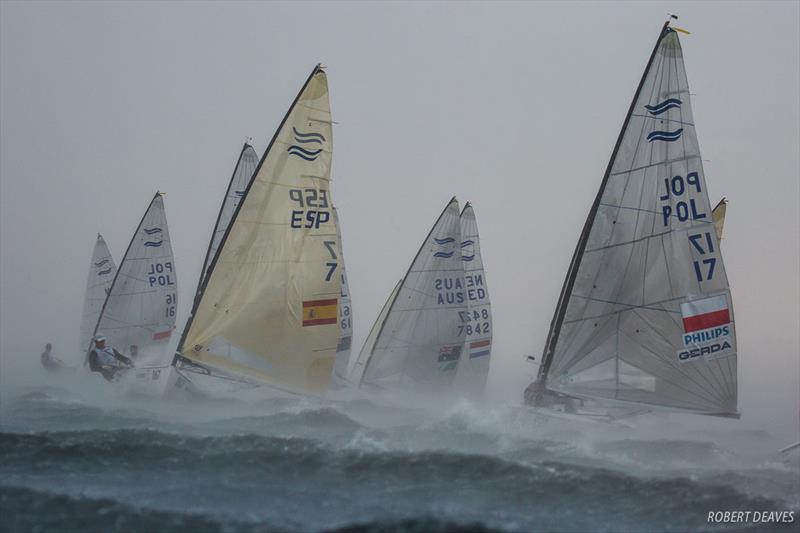 Squall hits fleet in Race 10 - 2018 Hempel Sailing World Championships Aarhus - photo © Robert Deaves