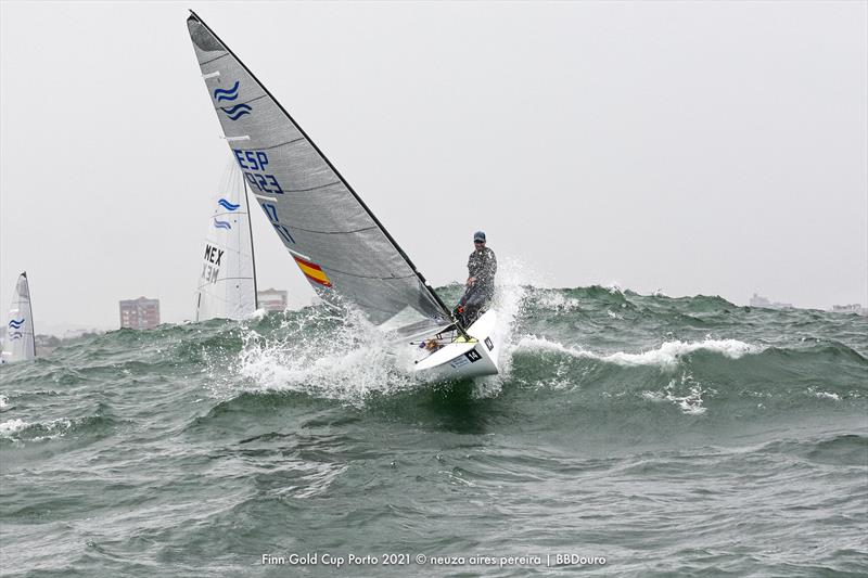 Big swells - Day 3 Finn Gold Cup - Porto, Portugal - May 2021 photo copyright BBDouro taken at Vilamoura Sailing and featuring the Finn class