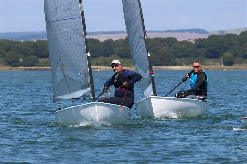 Tim Carver (Warsash Sailing Club), who was second overall,  leading Nick Mason (Emsworth Sliper SC) during the Bosham Finn Open 2024 - photo © Paul Thorpe