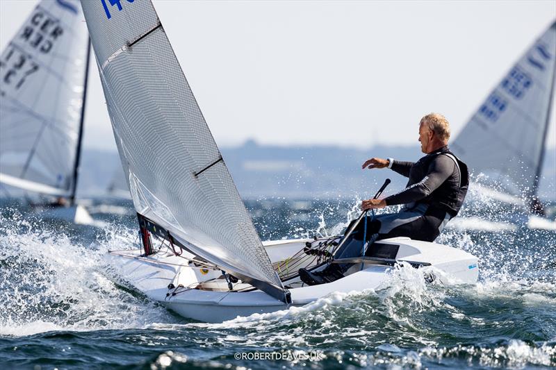 Peter Peet, NED on day 4 of the 2024 Finn Gold Cup photo copyright Robert Deaves / www.robertdeaves.uk taken at Sailing Aarhus and featuring the Finn class