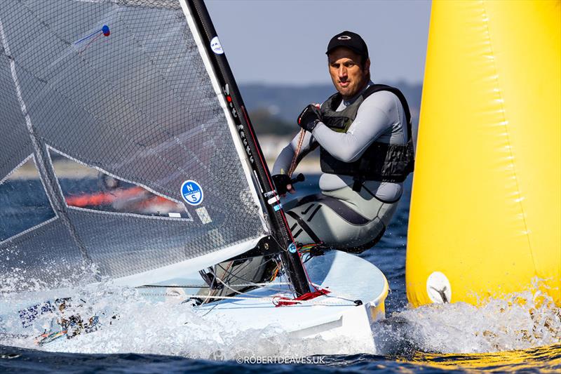 Marko Kolic, ITA on day 4 of the 2024 Finn Gold Cup photo copyright Robert Deaves / www.robertdeaves.uk taken at Sailing Aarhus and featuring the Finn class