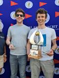 Conor Kinsella crew (left) and Barry McCartin win the Fireball Irish Nationals at Crosshaven © Frank Miller