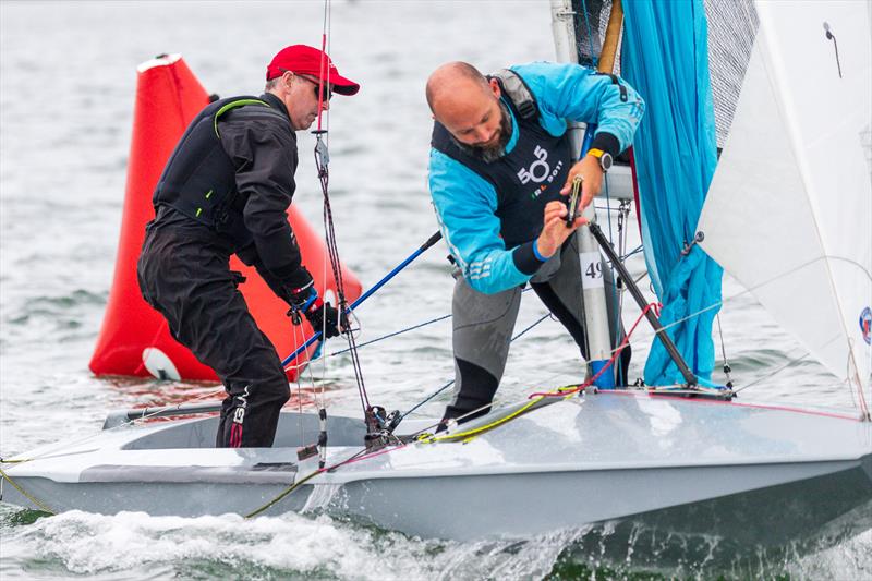 Ewen Barry and Sandy Rimmington (second gold fleet) during the Fireball Irish Nationals at Crosshaven photo copyright Robert Bateman taken at Royal Cork Yacht Club and featuring the Fireball class