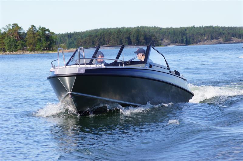 It is typical of a boat with a planing hull that as the planing threshold approaches, fuel consumption increases quite sharply and falls again when the most economical speed range of the hull-engine combination is reached. - photo © Buster Boats