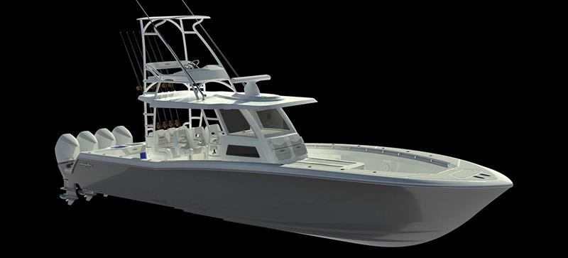 In case cats aren't your thing, Invincible also make monos - here's the new 43 Open Fisherman, debuting at FLIBS 2022 - October 26-30 photo copyright Invincible Boats taken at  and featuring the Fishing boat class