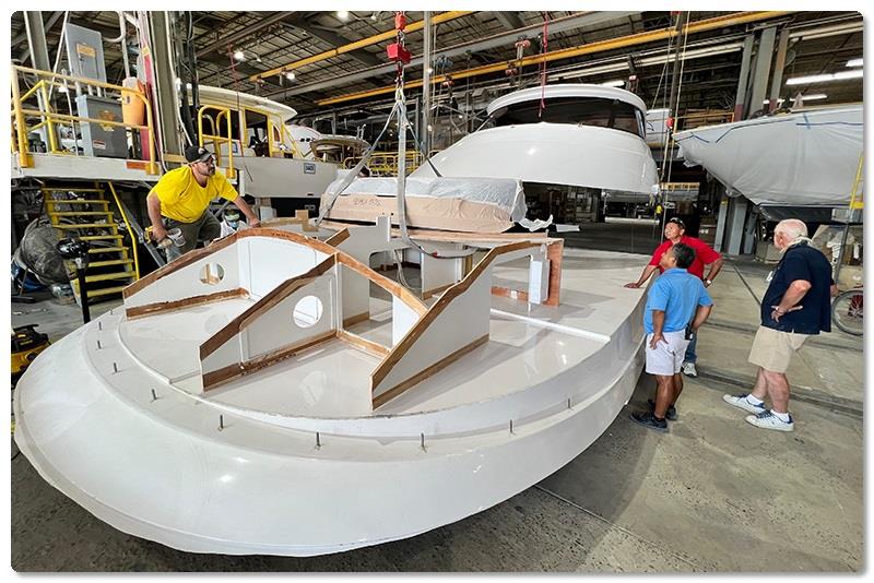 Viking 90 construction photo copyright Viking Yachts taken at  and featuring the Fishing boat class