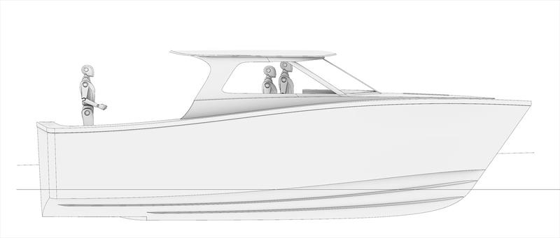 Line drawing for the new Tasman915 photo copyright Bury Design taken at  and featuring the Fishing boat class