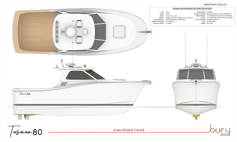 Tasman80 photo copyright Bury Design taken at  and featuring the Fishing boat class