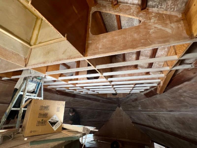 Hull #9 - Forward cabin deck beams - photo © Michael Rybovich & Sons