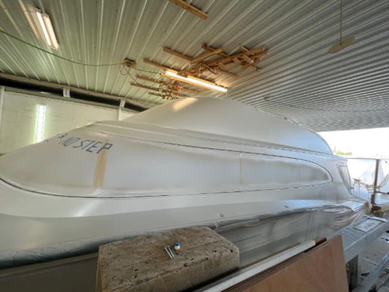 Hull #7 - Deckhouse in finish primer - photo © Michael Rybovich & Sons