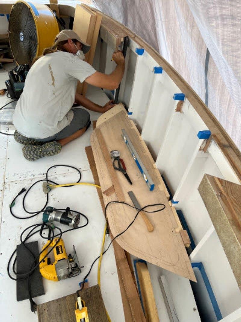Hull #8 - Transom fish box fabrication - photo © Michael Rybovich & Sons