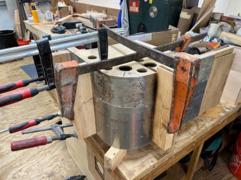 Hull #8 - Cockpit radius jig - photo © Michael Rybovich & Sons