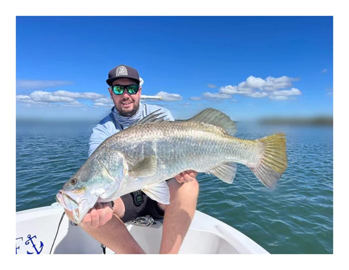 Scotty with a nice salty caught locally. There's an app you can get to remove the smudgy background mate. The sluth's will still see through that fog - photo © Fisho's Tackle World