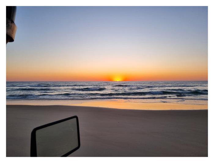 Sunrise over a low tide beach-scape not far from the Maheno shipwreck. Worth getting out of the swag early to get the whole Fraser Island experience - photo © Fisho's Tackle World