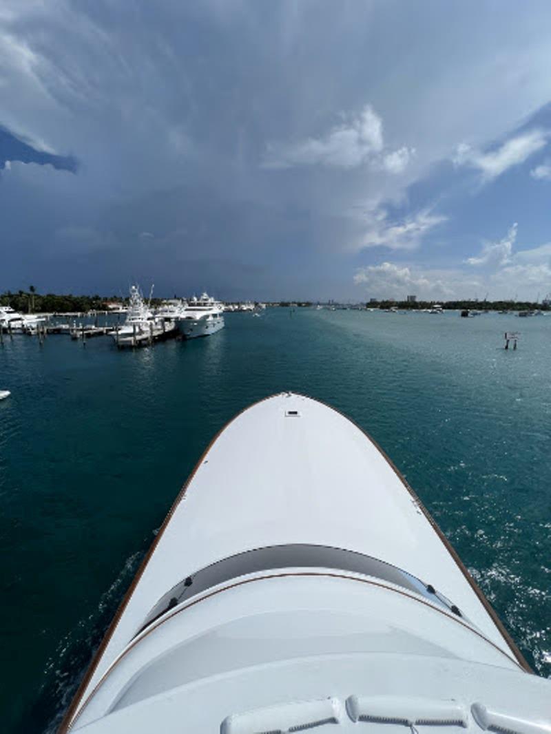 Hull #7 - Heading out on first seatrial - photo © Michael Rybovich & Sons