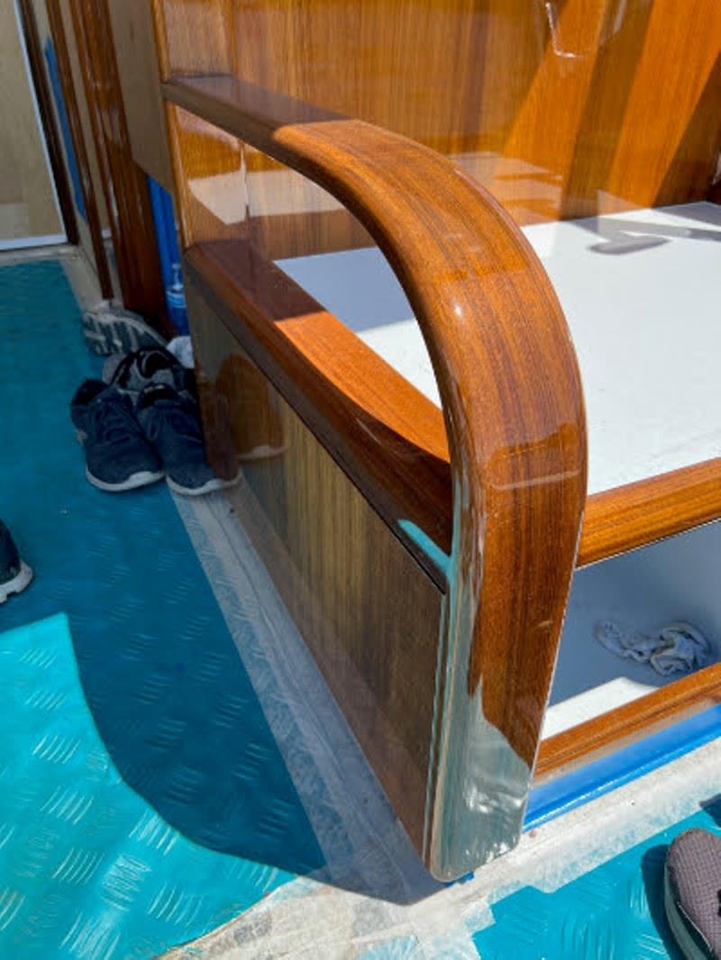 Hull #7 - Laminated mezzanine armrest - photo © Michael Rybovich & Sons