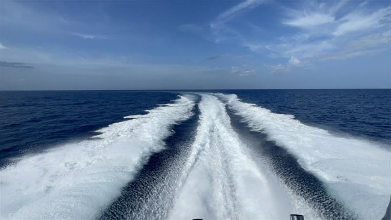 Hull #7 - Rooster tail a mile back - photo © Michael Rybovich & Sons