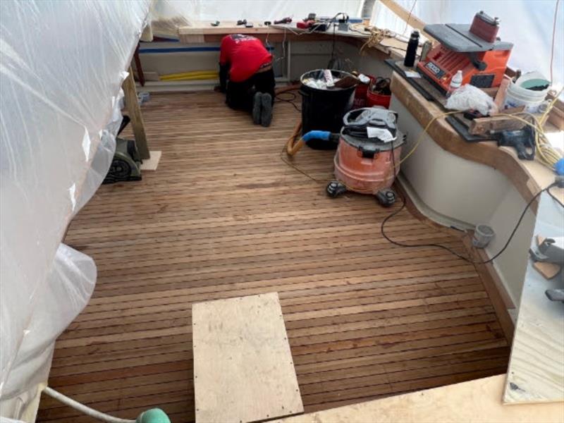 Hull #8 - Cockpit teak installation - photo © Michael Rybovich & Sons
