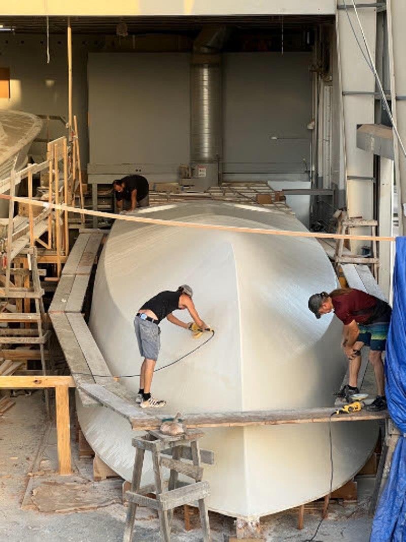 Hull #10 - Final hull fairing - photo © Michael Rybovich & Sons