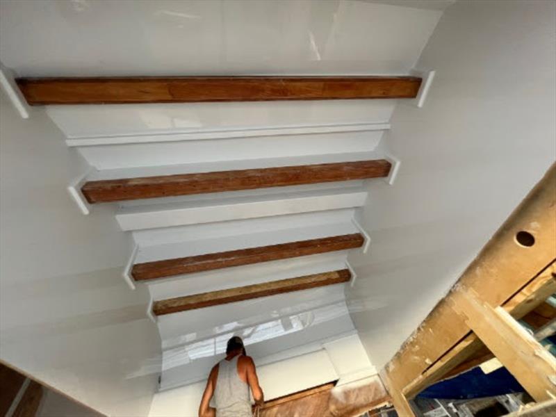 Hull #10 - Finished engine room paint - photo © Michael Rybovich & Sons