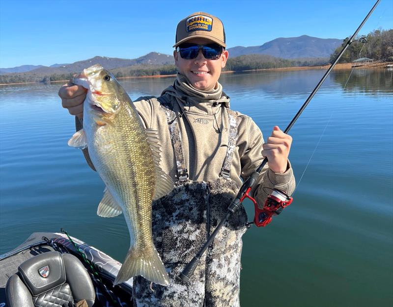 Caz Anderson shows off a quality Lake Chatuge fish photo copyright Fish Chatuge Guide Service taken at  and featuring the Fishing boat class