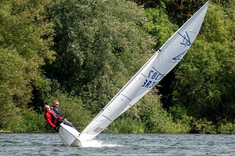 Matt Yallop and Stuart Bartholomey riding out one of many fierce gusts - Flying Fifteen open meeting at Middle Nene photo copyright David Livingstone taken at Middle Nene Sailing Club and featuring the Flying Fifteen class