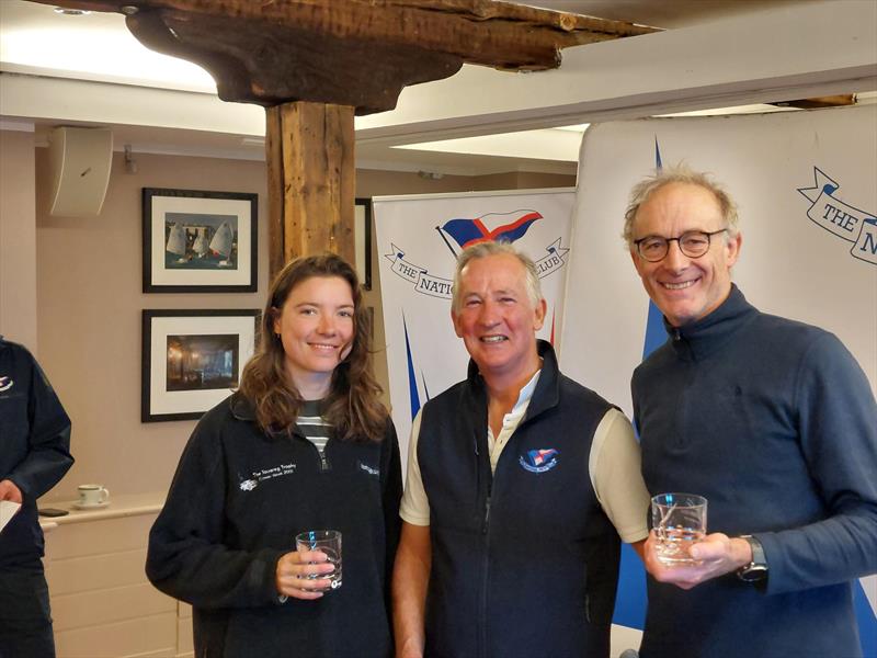 Irish Flying Fifteen East Coast Championship - Juliette & Peter Kennedy with third place overall prizes photo copyright Cormac Bradley taken at National Yacht Club, Ireland and featuring the Flying Fifteen class