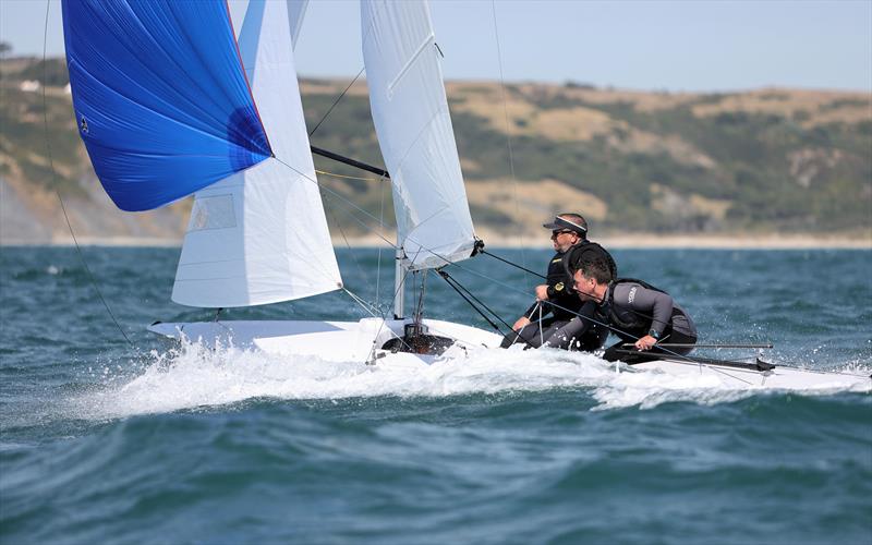 Race 4 - GBR 4144 heads into the gybe mark on day 2 of the 2025 Flying Fifteen Worlds at the WPNSA - photo © Mark Jardine