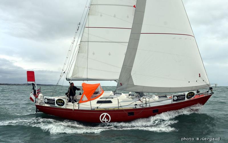 Simon Curwen (UK) onboard his Biscay 36 ” Clara” - photo © Bernard Gergaud