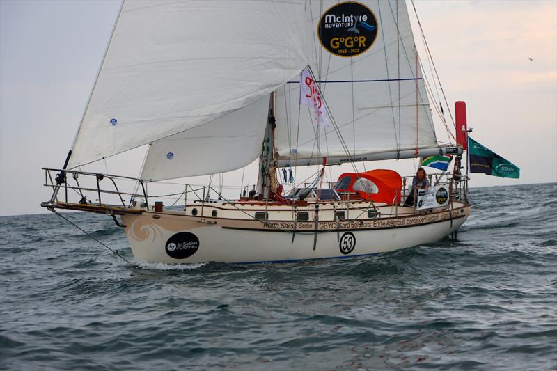 At one with the Sea, Kirsten is in her element out there photo copyright Nora Havel / GGR2022 taken at  and featuring the Golden Globe Race class