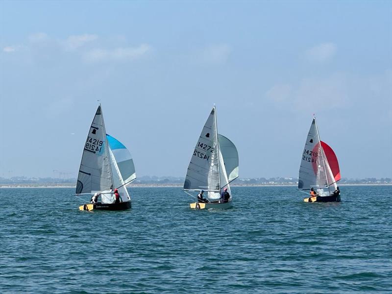 Ruan & Charlotte O'Tiarnaigh lead Sean Craig & Stephen Boyle during the GP14 Championship of Ireland at Sutton Dinghy Club photo copyright Louise Boyle, Charles Sargent & Andy Johnston  taken at Sutton Dinghy Club and featuring the GP14 class