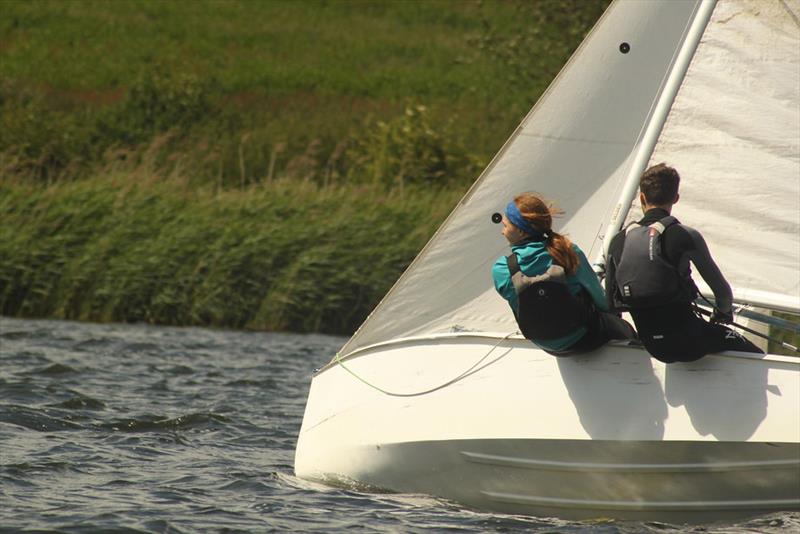 Brent Regatta 2024: University of Southampton Sailing Team members Lucy Street and Oli Hale photo copyright Joy Walter, Welsh Harp Sailing Club taken at Welsh Harp Sailing Club and featuring the GP14 class