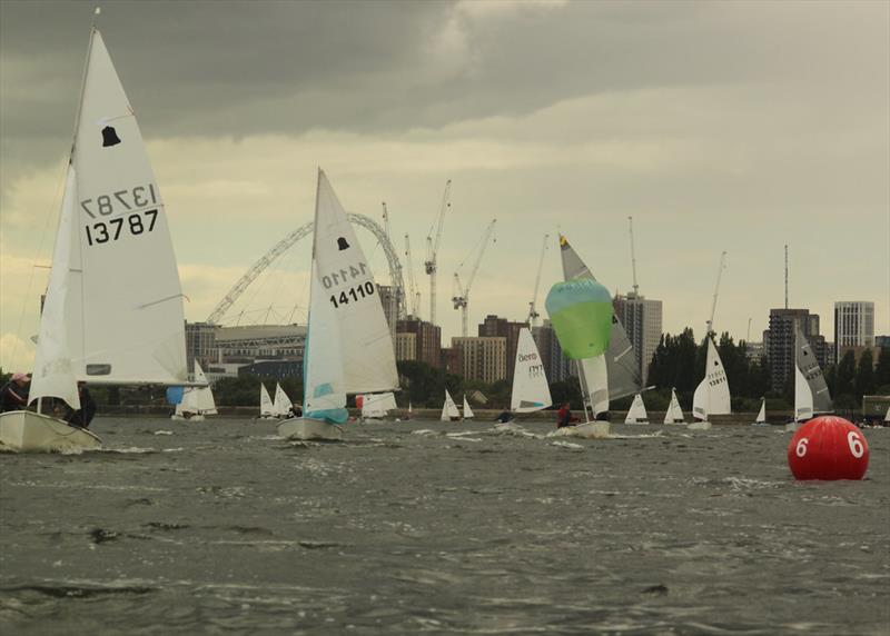 Brent Regatta 2024: Backdrop of Wembley Stadium photo copyright Joy Walter, Welsh Harp Sailing Club taken at Welsh Harp Sailing Club and featuring the GP14 class