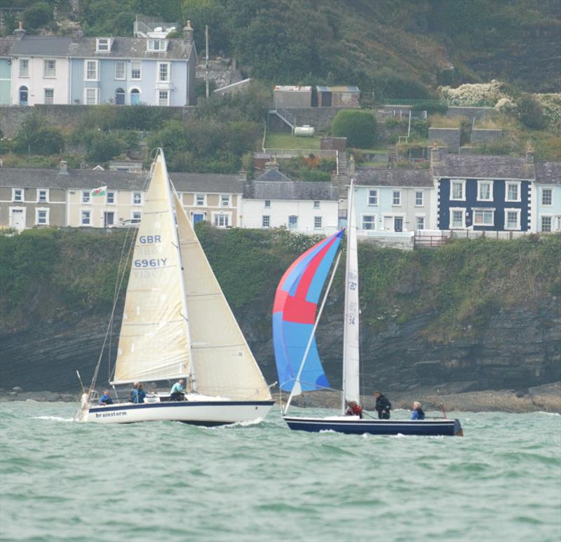 Brainstorm and Laughing Jackass nose-to-nose during the 2025 New Quay Yacht Club Keel Boat Regatta - photo © Chris Seal