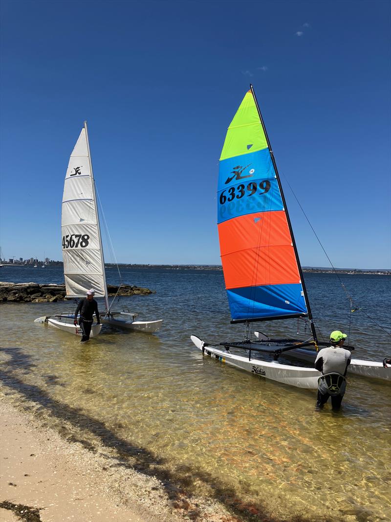 Darren and Brad at Nedlands Yacht Club photo copyright H14 class taken at Nedlands Yacht Club and featuring the Hobie 14 class