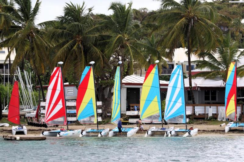 Colorful Hobie Waves on the STYC beach at STIR 2024 photo copyright Ingrid Abery / www.ingridabery.com taken at St. Thomas Yacht Club and featuring the Hobie 14 class