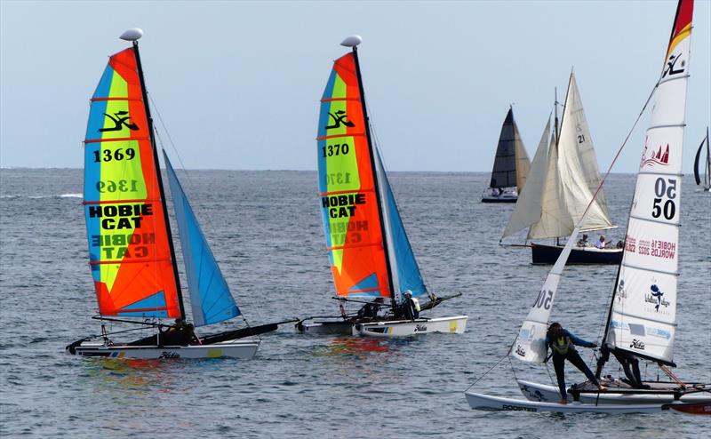 Carey Olsen Jersey Regatta 2024 - Class 7 start - 1370 Lottie Ohlsson and Capucie Bacquet photo copyright Bill Harris taken at Royal Channel Islands Yacht Club and featuring the Hobie Dragoon class