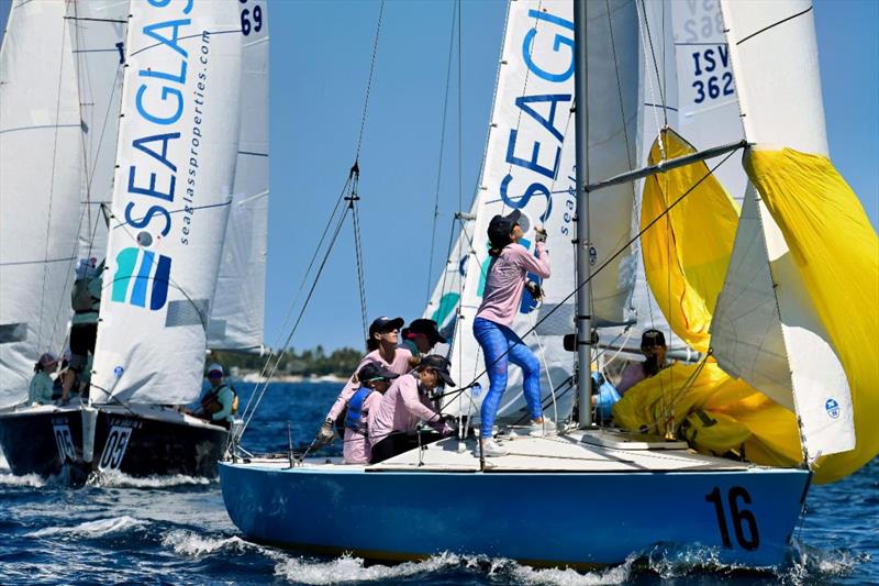 Women's IC24 team at the 2024 St. Thomas International Regatta photo copyright Dean Barnes taken at St. Thomas Sailing Center and featuring the IC24 class