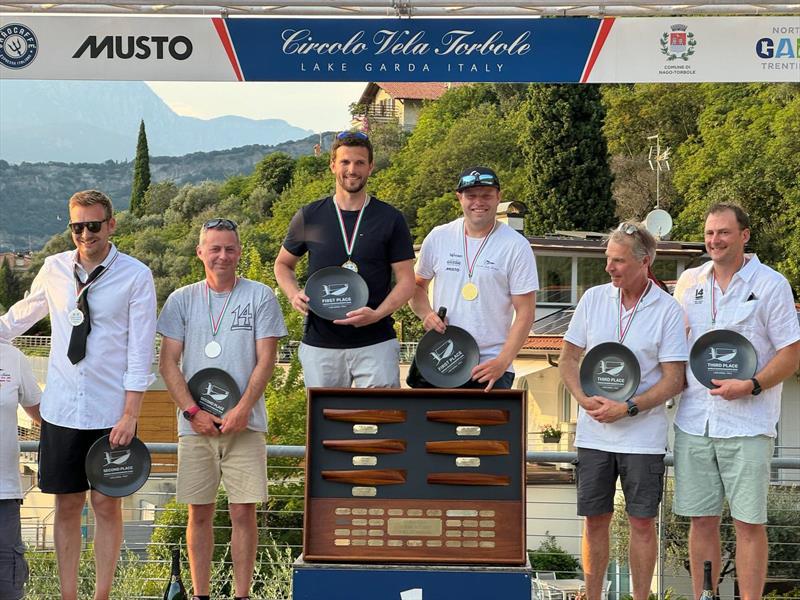 International 14 Worlds at Lake Garda Podium photo copyright Annamaria Ramy taken at Circolo Vela Torbole and featuring the International 14 class