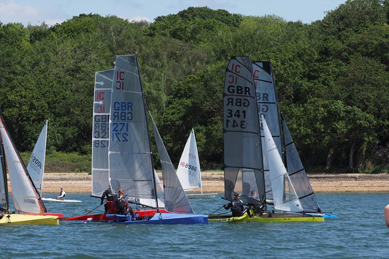 Clive Everest, who is an 'old hand' at Weston made the best use of a limited start area - International Canoe May Cup Invitational at Weston photo copyright Dougal Henshall taken at Weston Sailing Club and featuring the International Canoe class