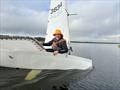 Sam Barker displays both areas of the boat which he frequents during the International Moth Lowriders `Burton Rinse Cycle` Inlands © Simon Portman