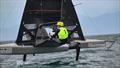 Mattias Coutts in action with a new rudder gantry - Day 4 - 2024 PredictWind Moth Worlds - Manly Sailing Club. January 8, 2025 © Richard Gladwell - Sail-World.com/nz