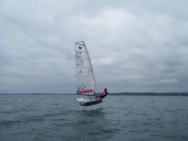 Stuart Jardine becomes the oldest foiling moth sailor at 78 photo copyright Peter Barton taken at Royal Lymington Yacht Club and featuring the International Moth class