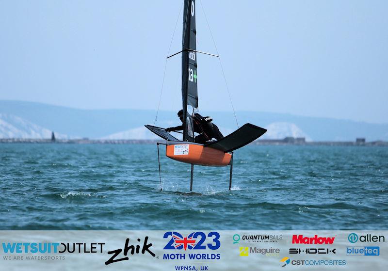 Jack Ferguson (AUS 4900) Day 2 of the Wetsuit Outlet and Zhik International Moth UK Open Championship 2023 photo copyright Mark Jardine / IMCA UK taken at Weymouth & Portland Sailing Academy and featuring the International Moth class