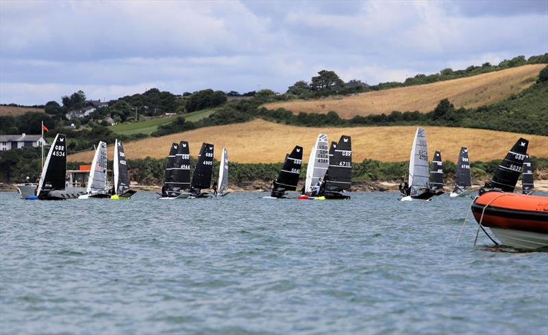 Lowriding start to Race 4 on Day 1 of the Wetsuit Outlet International Moth UK Nationals photo copyright Mark Jardine / IMCAUK taken at Restronguet Sailing Club and featuring the International Moth class