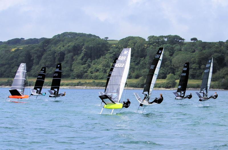 Race 6 Start on Day 2 of the Wetsuit Outlet International Moth UK Nationals photo copyright Mark Jardine / IMCAUK taken at Restronguet Sailing Club and featuring the International Moth class