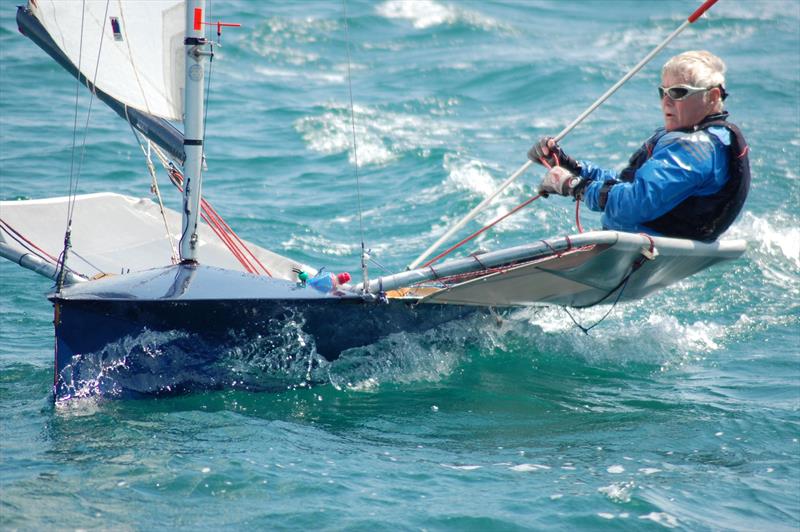 Ian Marshall was another of the helms who looked to be enjoying the day to the max - Lowrider International Moth UK National Championship day 2 photo copyright Dougal Henshall taken at Weymouth & Portland Sailing Academy and featuring the International Moth class