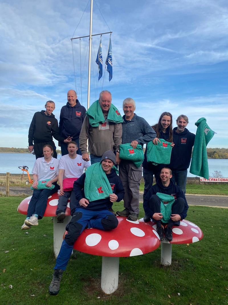 The Divison 1,2 and 3 prize winners on their respective toadstools at Burton SC during the International Moth Lowriders `Burton Rinse Cycle` Inlands - photo © John Edwards