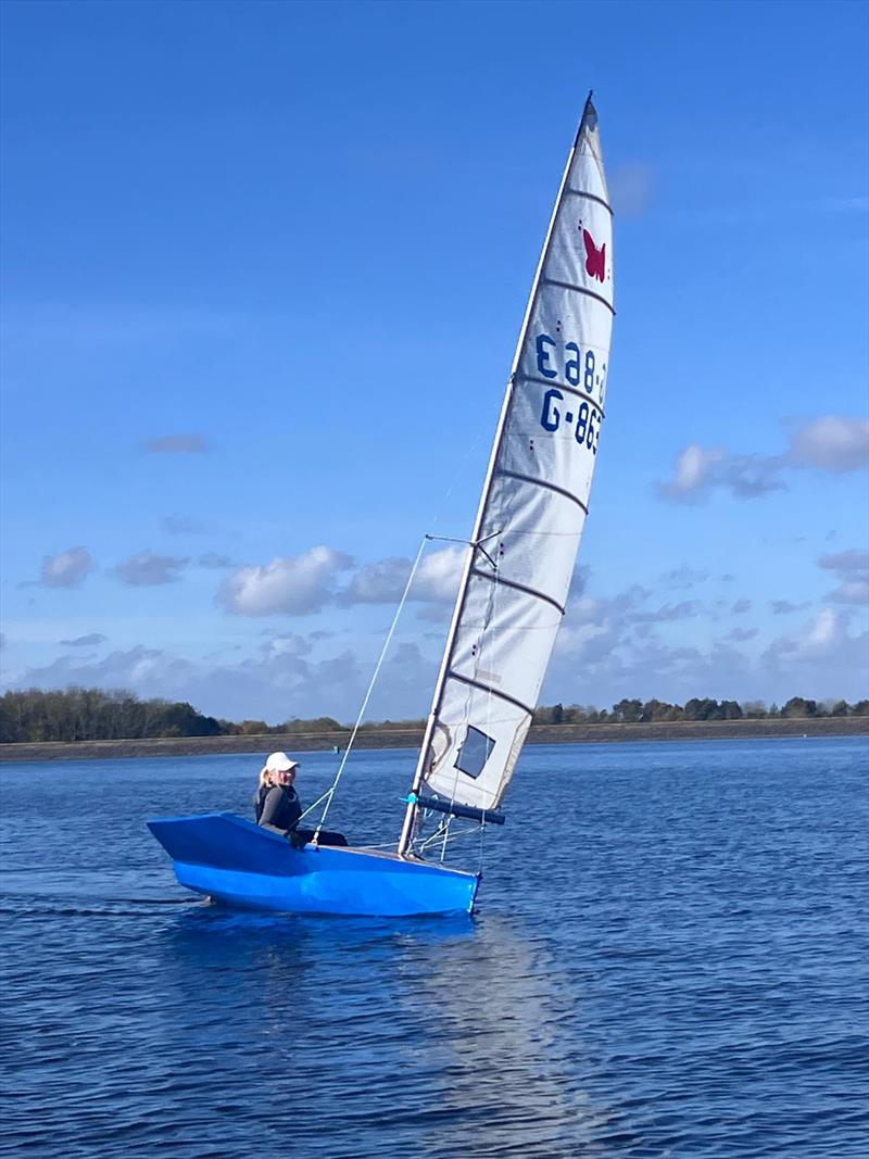 Amber Barker's winged Womble during the International Moth Lowriders `Burton Rinse Cycle` Inlands photo copyright Paul Kelly taken at Burton Sailing Club and featuring the International Moth class