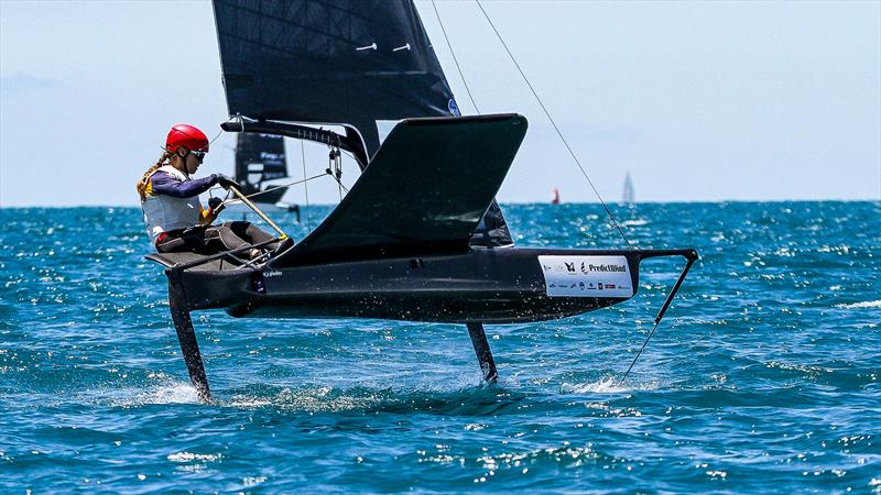 Nicole van der Velden  (ESP) - Day 5 - 2024 PredictWind Moth Worlds - Manly Sailing Club. January 9, 2025 photo copyright Richard Gladwell/Sail-World.com/nz taken at Manly Sailing Club and featuring the International Moth class